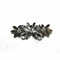 Gunmetal Rhinestone Flower Brooch Pin 3.75" x 1.50" – 1 Piece